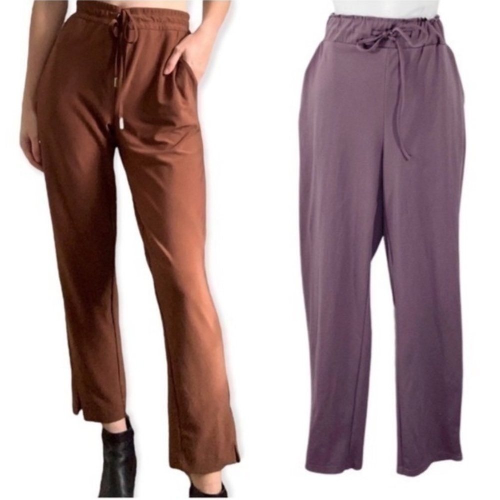 Joie Relaxed Drawstring Pants in Brown and Mauve